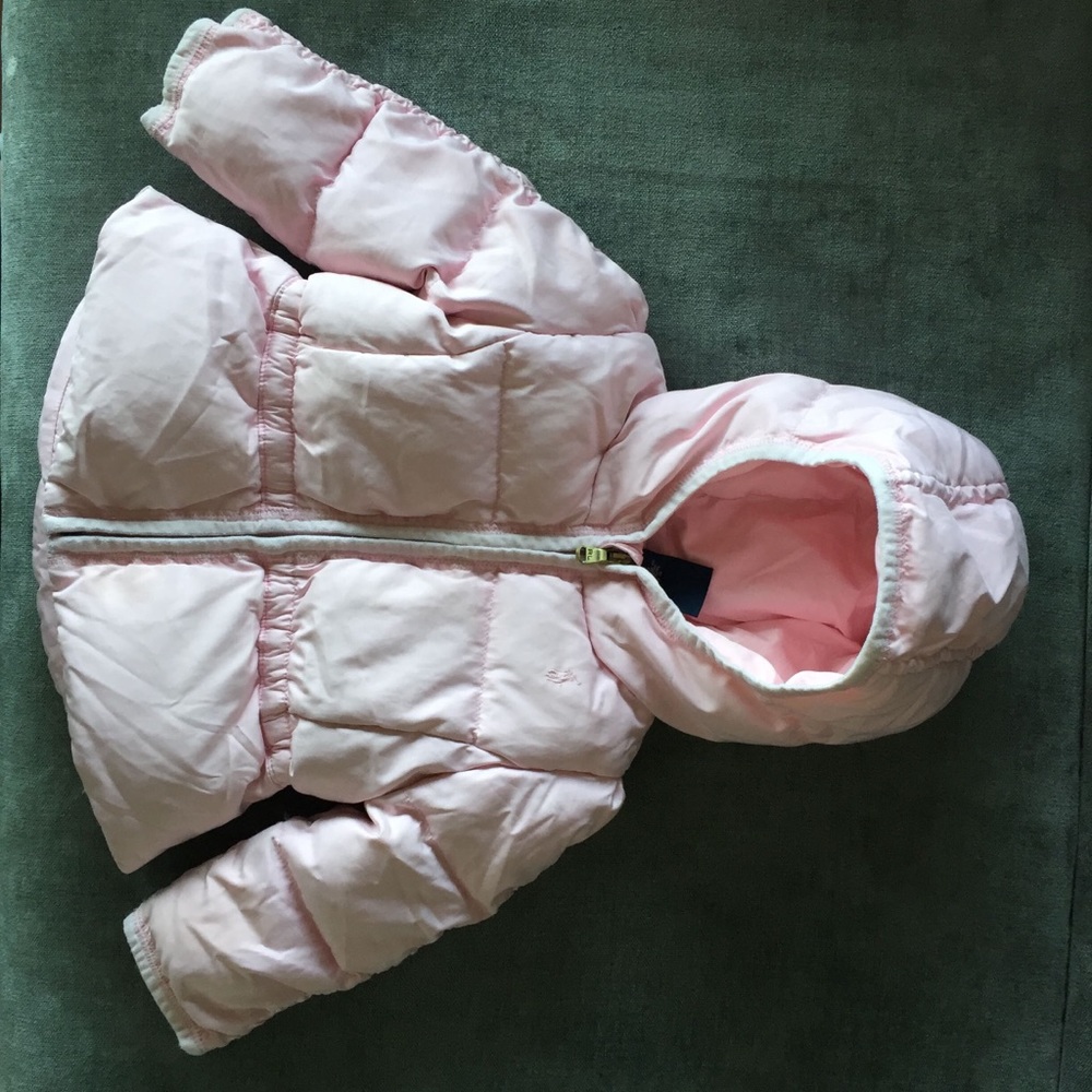 RALPH LAUREN pink baby puffer + hat soft - Picture 4 of 8